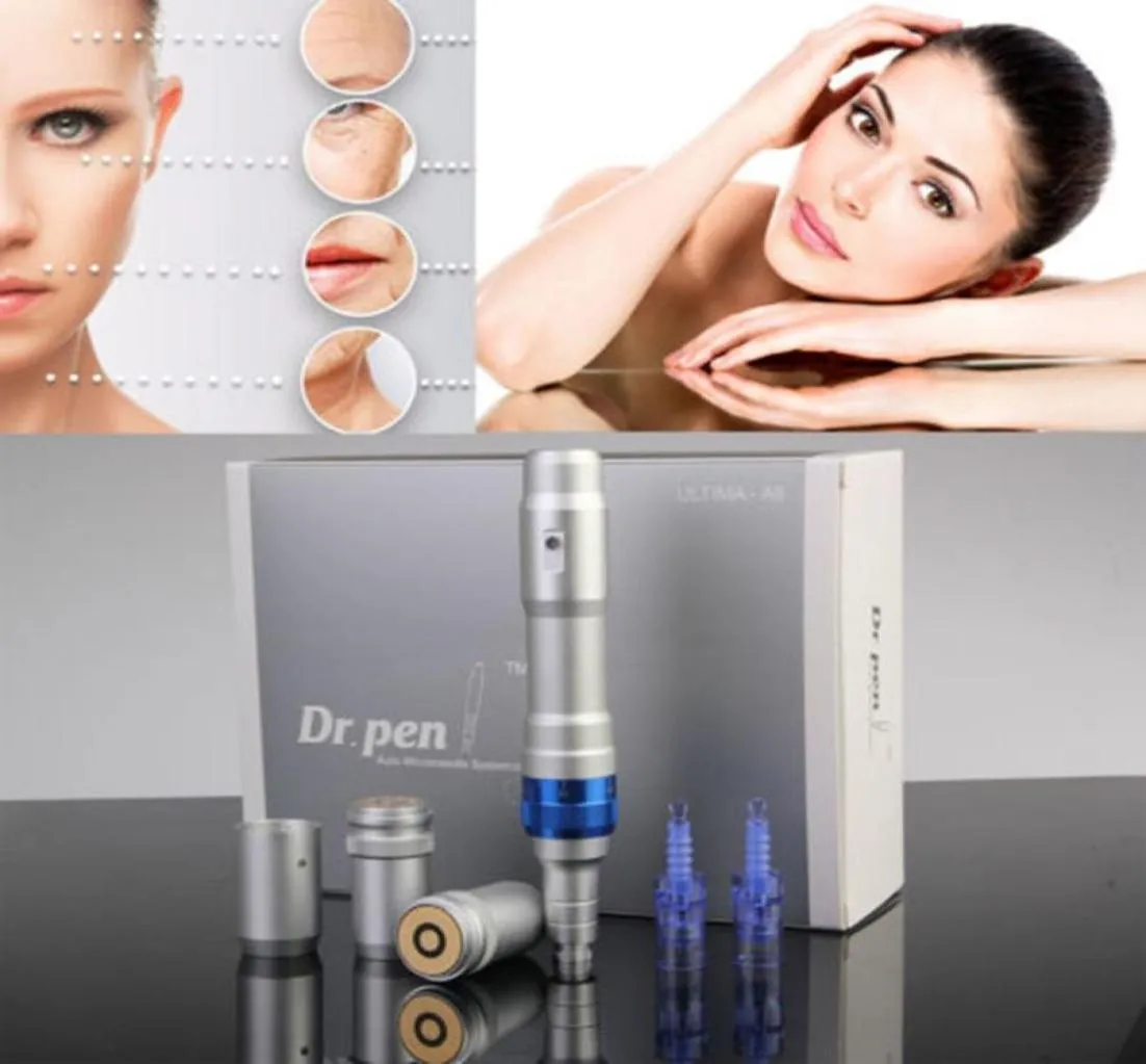 Microaguja inalámbrica recargable Dermapen Derma Pen Derma Roller Dr Pen Ultima A6 con 2 cartuchos de aguja de 12 pines Cuidado de la piel 7155840