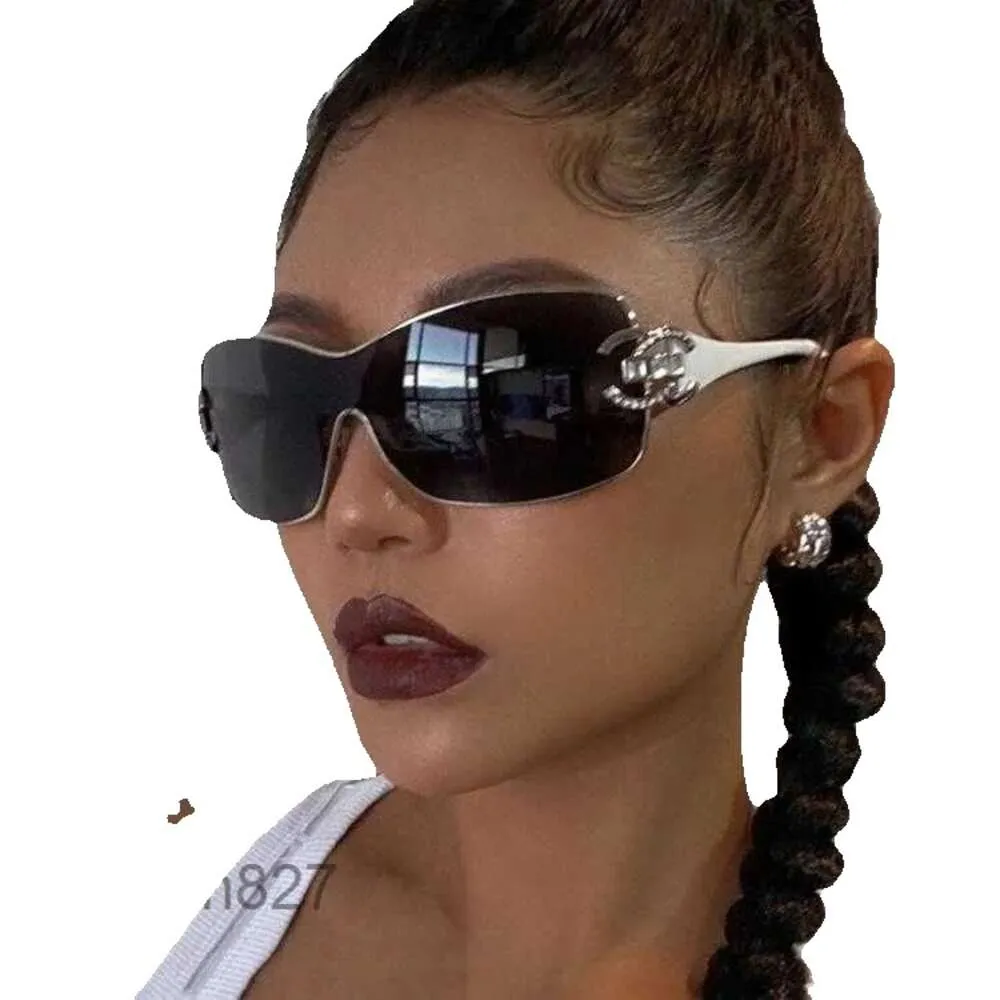 Sunglasses 2000S Gradient Oversized Sun Glasses Rectangle Cutting Lens Ladies Big Square Y2K Style Women Eyewearh8xp