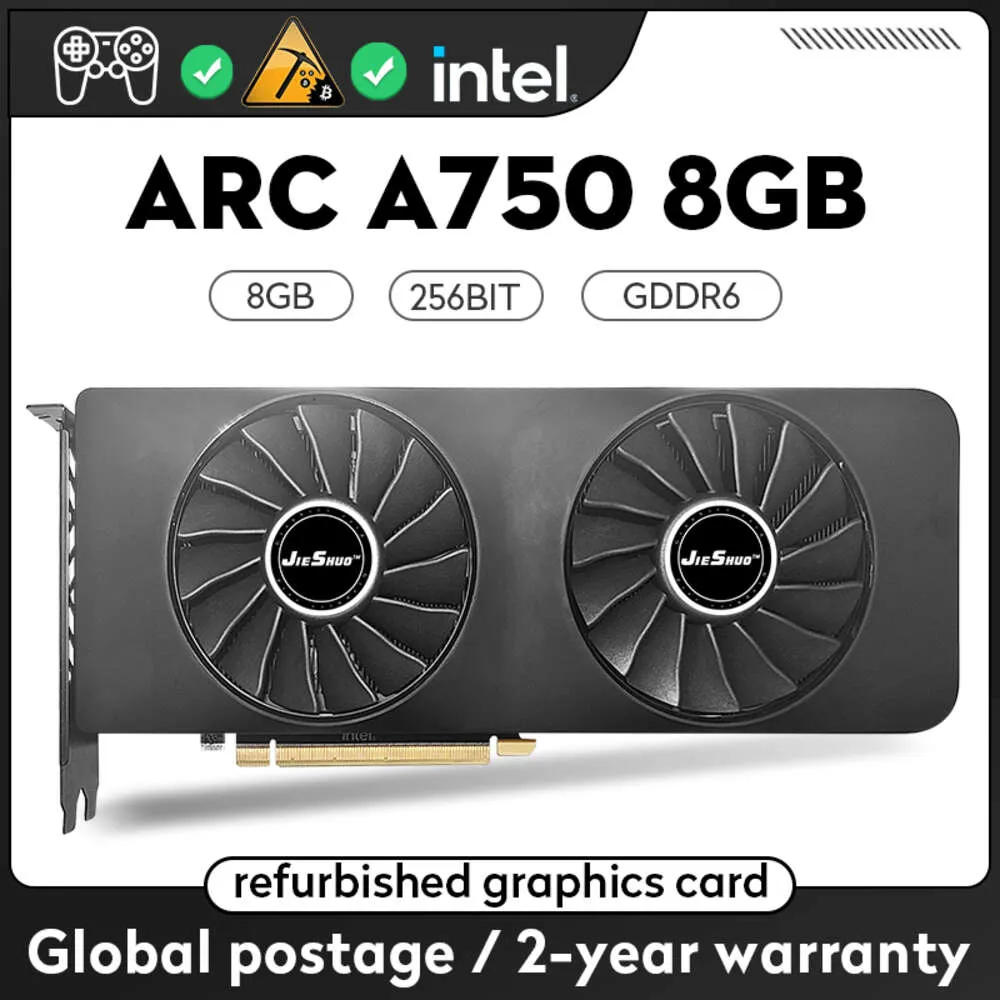 Jieshuo ARC A750 8 GB Karta graficzna GDDR6 GPU 256BIT PCI-E4.0 A750 8G Dostosowane do komputerowych gier