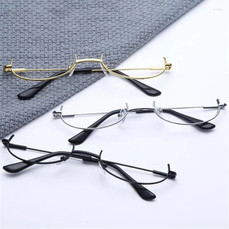 Lunettes de soleil Cadres Lunettes à demi-monture Cosplay bidimensionnel sans miroir Lunettes décoratives Or / Argent / Accessoires en verre noir pour femmes hommes