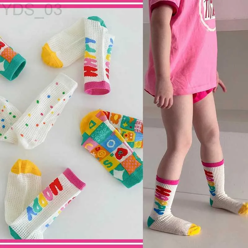 Kids Socks 11 Colors Children Socks Spring And Summer Socks Kids Boys Girls Rainbow Color Cute Trendy Socks Ventilation 3 Pairs/bag YQ240314
