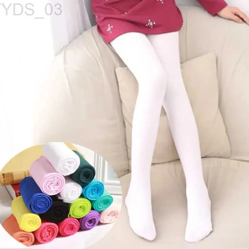 Kids Socks 2023 Spring Baby Girls Tights Solid Pantyhose Ballet Dance Tights for Kids Stocking Children Velvet Solid White Slim Pantyhoses YQ240314