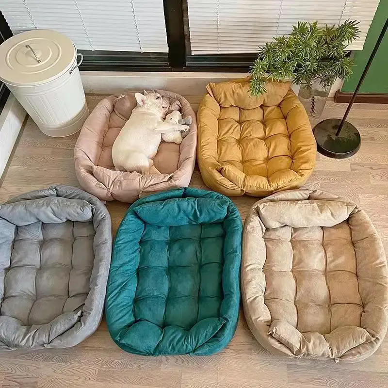 Mats 2023 Pet Dog Soffa Bed Kennel Mat Soft Puppy Bed Cat House Warm Pet Soffa Cat levererar stor hund vinter multifunktionell 3 i 1