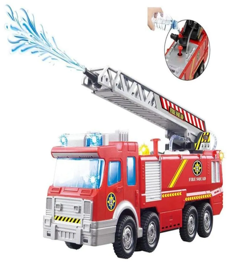 Spray Water Gun Toy Truck Firetruck Juguetes Fireman Sam Fire Truwgine Vehicle Car Music Light Education Toys for Boy Kids L7039029