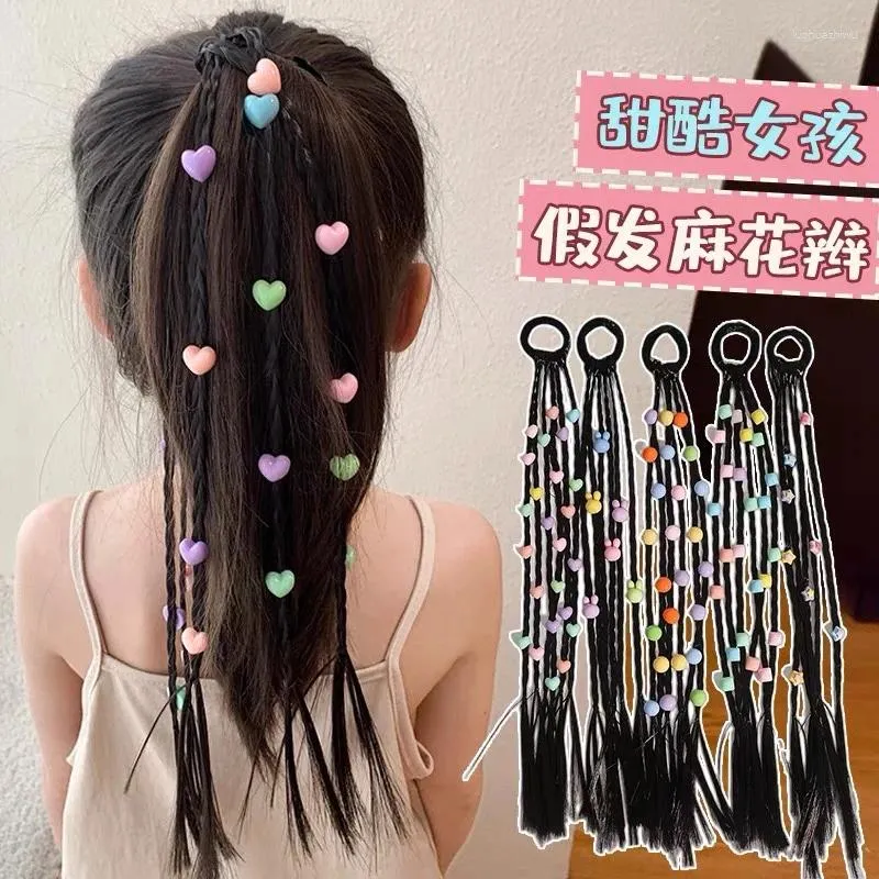 Accessori per capelli Trecce da boxe dolci e fresche Parrucche per bambini Anelli Corda intrecciata con pentagramma per coda di cavallo alta per ragazze