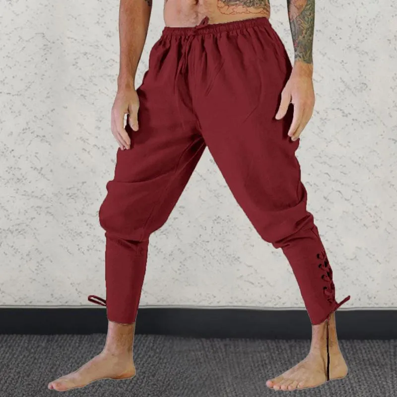 Männer Hosen Retro Männer Hosen Männlich Bequeme Stilvolle Gothic Leggings Mit Kordelzug Hosen Kleidung Für Jungen Pantalones Hombre