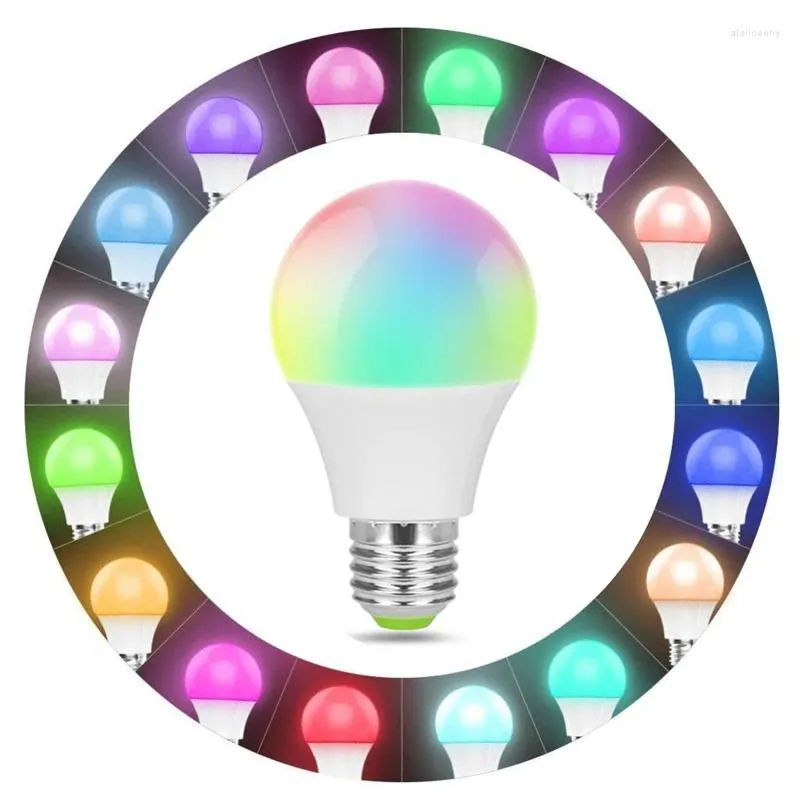 Ampoule couleur WiFi E27 LED RGB, contrôle pour maison intelligente, lampe compatible Alexa Tuya 110-250V, lumière blanche à intensité variable, minuterie