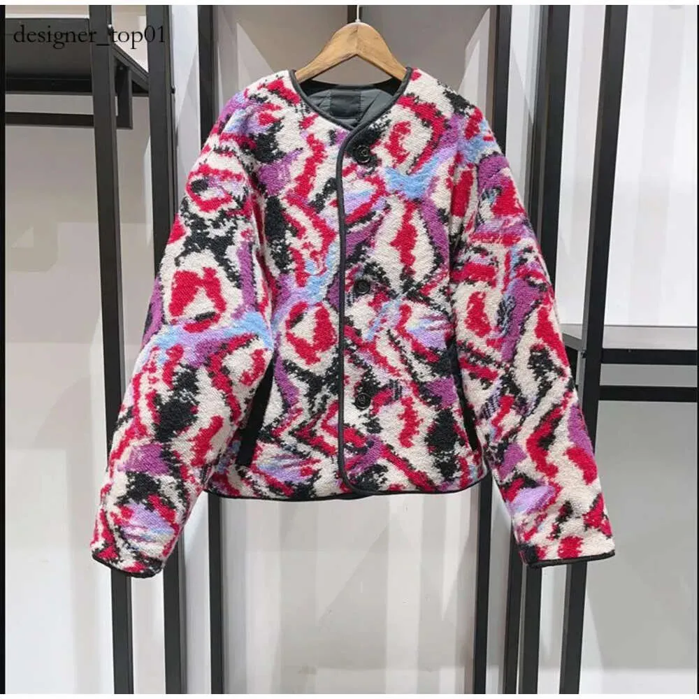 marant New High Quality marant Wool Blend Two-sided Colored Fleece Cotton Padded Jacket Women Desinger Loose isabelle marant Sweaters Jacket Warm Girl Outwear