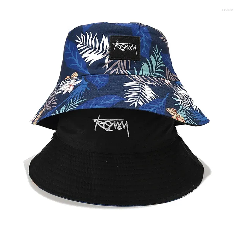 Berets duży brzeg rybakowy czapka odwracalna hawaje koreańskie wiosenne lato dla mężczyzn kobiety streetwear Panama Bob Hiphop Bułyk Cap