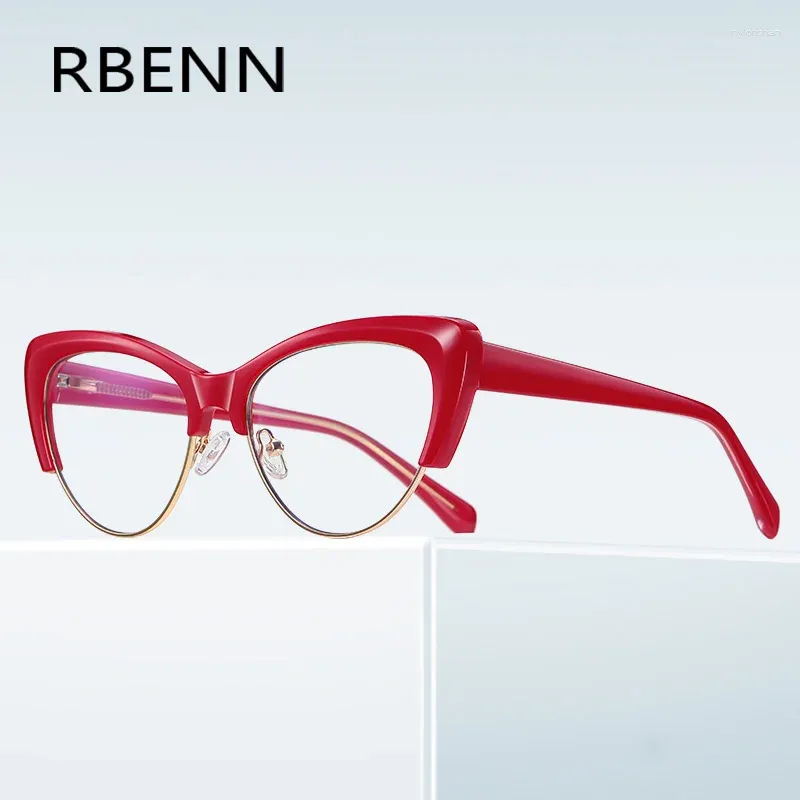 Zonnebril RBENN Rode Cat Eye Anti Blauw Licht Leesbril Vrouwen TR90 Outdoor Pochromic Brillen Computer Lezers 1.50 1.75 2.0