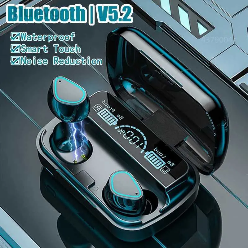 携帯電話イヤホン2024 New Bluetooth 5.2ワイヤレスTWSイヤホンスマートタッチコールヘッドセットウォータープルーフノイズキャンセルヘッドフォン240314
