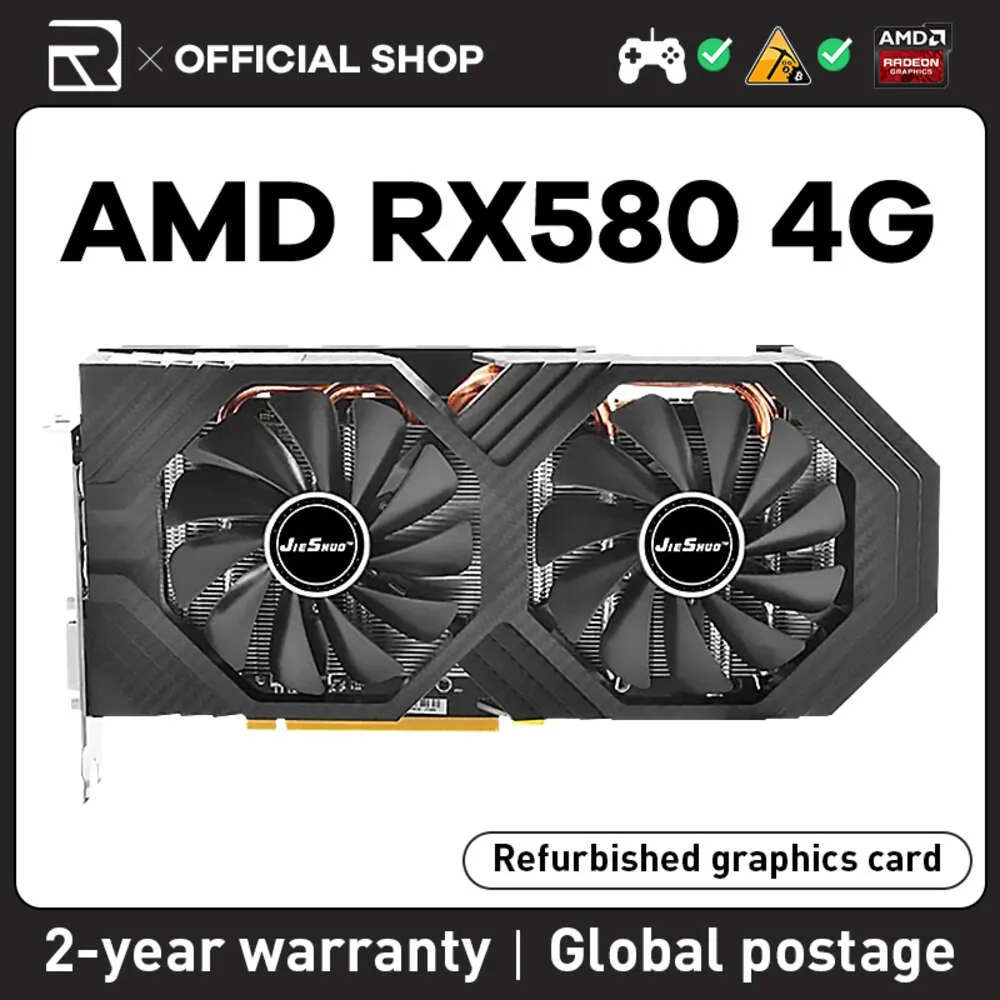 JIESHUO AMD RX 580 4GB 2304SP scheda grafica Video GDDR5 GPU 256BIT rx580 4g Supporto Computer desktop Giochi per Computer Ufficio 580rx