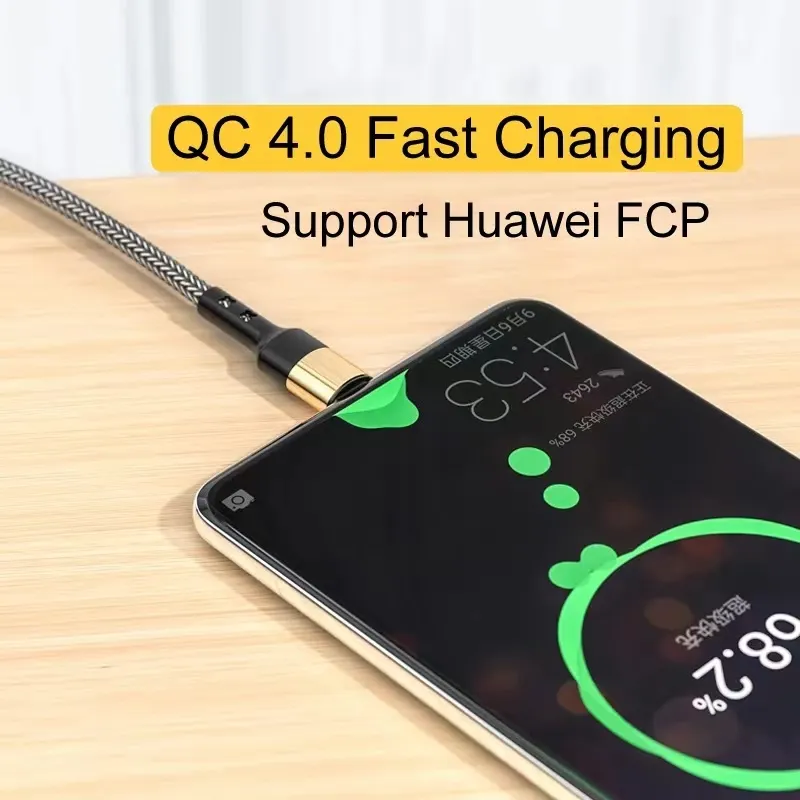 60W USB Type C to USB C Cable PD Quick Charge Cable QC4.0 USB-C Fast Charging Data Cable Gold Plated 1.2M for Samsung S24  Xiaomi LG