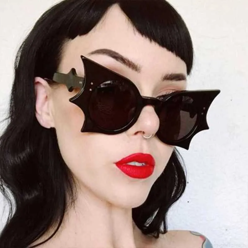 Designer exclusivo steampunk bat óculos de sol feminino moda punk óculos de sol feminino tendências borboleta tons óculos uv400 medd