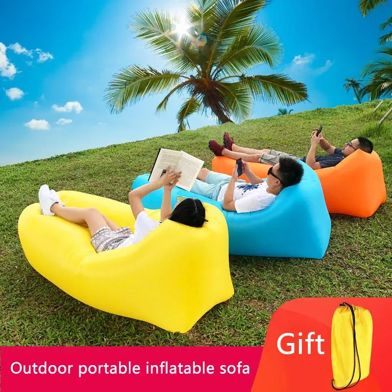 Gear Iatable Lounger Air Sofa Luie Tas Ultralight Donsslaapzak Luchtbed Hangmat Iatable Seat voor Strand Camping Reizen