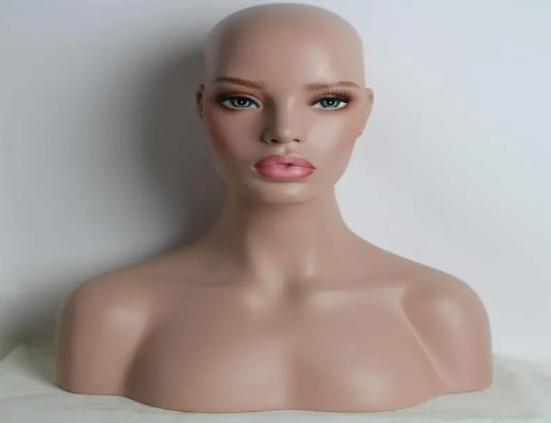 YNF019 Female Realistic Fiberglass Mannequin Head Bust For Wig Jewelry And Hat Display4195263