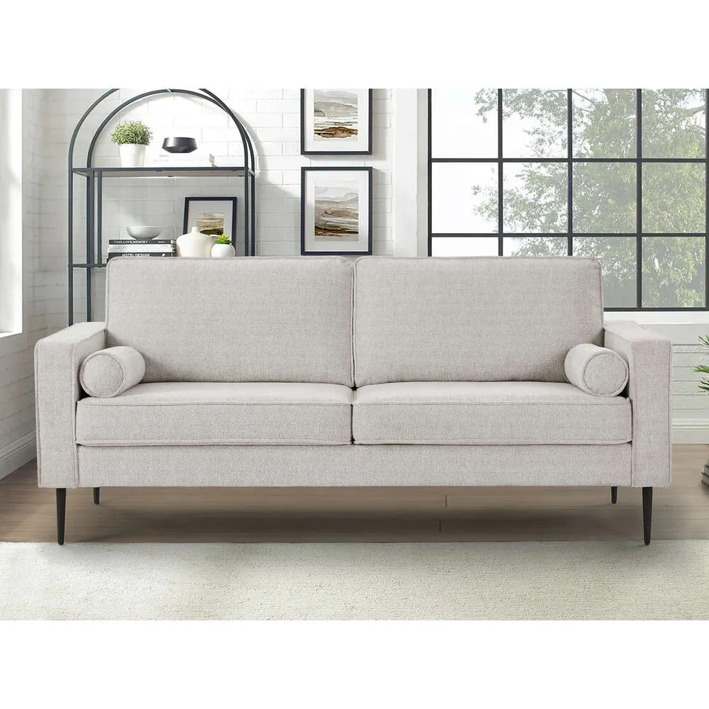 Salon recouvert d'une surface high-tech/canapé en tissu capitonné Chesterfield, grand blanc.Stocké aux États-Unis, Delivere