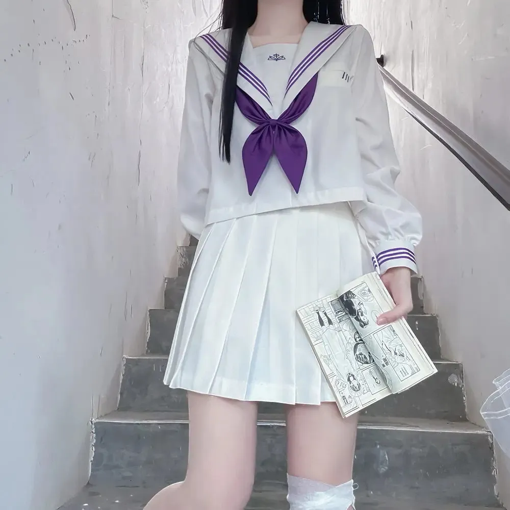 JK Uniform Japanese Student JK Sailor Suit LongSleeved Intermediate CosplayFriendly Uniform Söt stil 240301