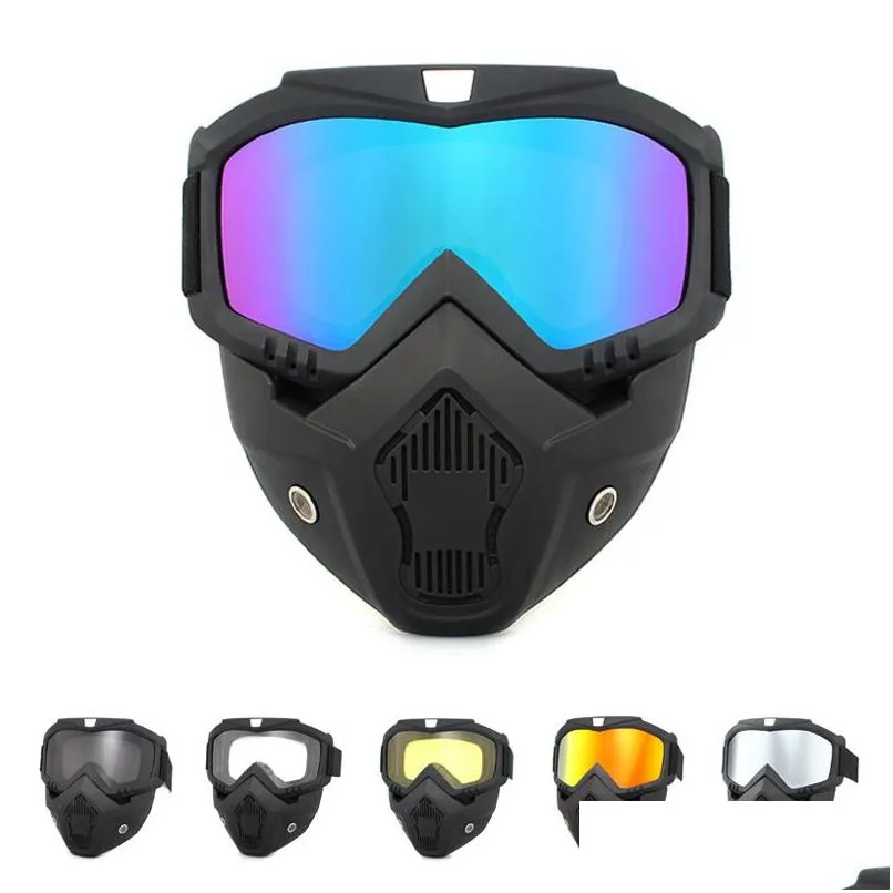 Occhiali da sole moto 2023 Occhiali da esterno staccabili Maschera Off-Road Ciclismo Sci Sport Atv Dirt Bike Occhiali da corsa Motocross Antivento Ot3Ec