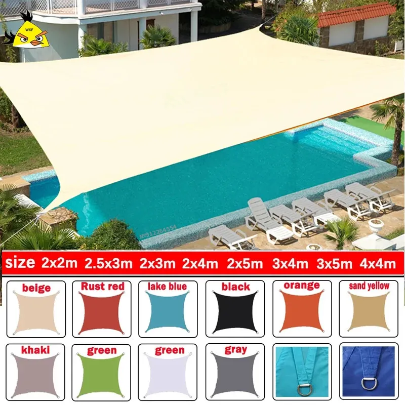 420D waterproof awning Shade sail for outdoor garden beach camping patio swimming pool awning tent sunshade. 240309