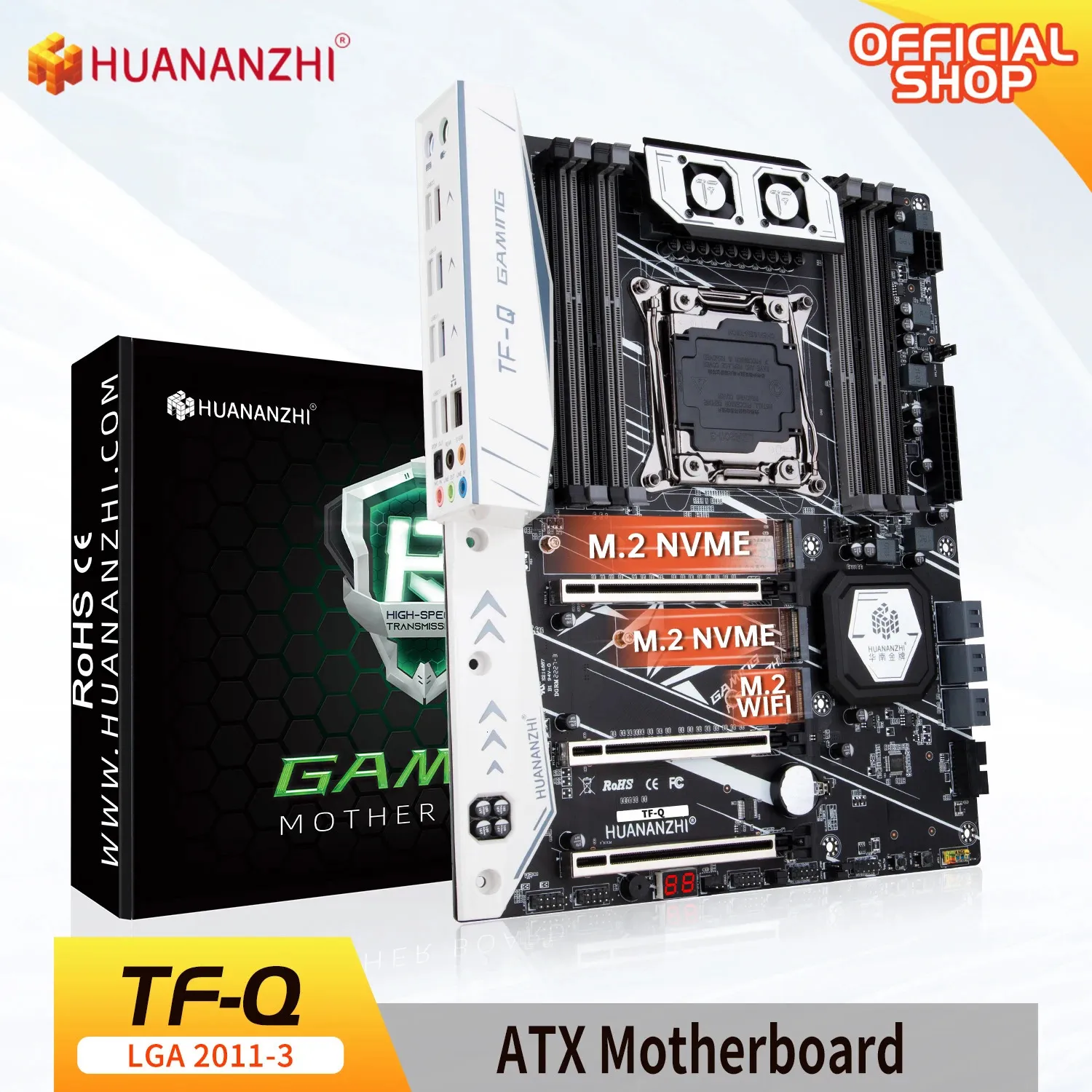 HUANANZHI X99 TF Q LGA 2011-3 XEON X99 Moederbord ATX Intel XEON E5 LGA2011-3 Alle series beide DDR3 DDR4 RECC NON-ECC geheugen 240307