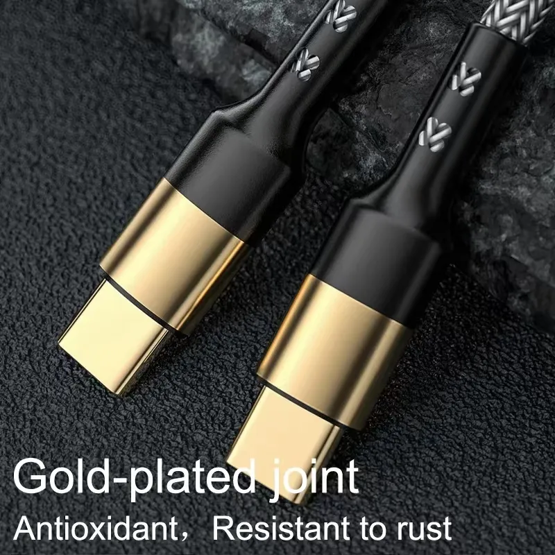 60W USB Type C to USB C Cable PD Quick Charge Cable QC4.0 USB-C Fast Charging Data Cable Gold Plated 1.2M for Samsung S24  Xiaomi LG