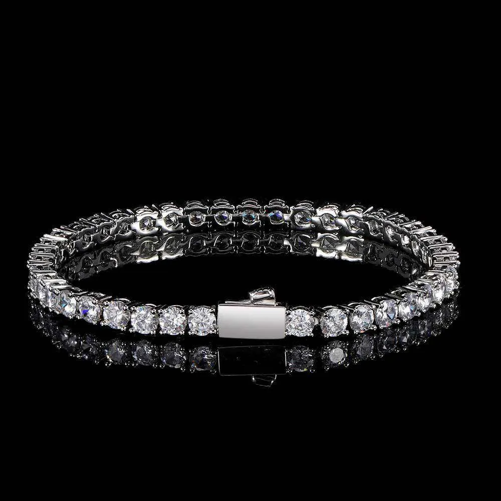 Bijoux de printemps avec boucle à une rangée de diamant, chaîne de Tennis en Zircon, marque tendance Hip Hop, accessoires de Bracelet pour hommes