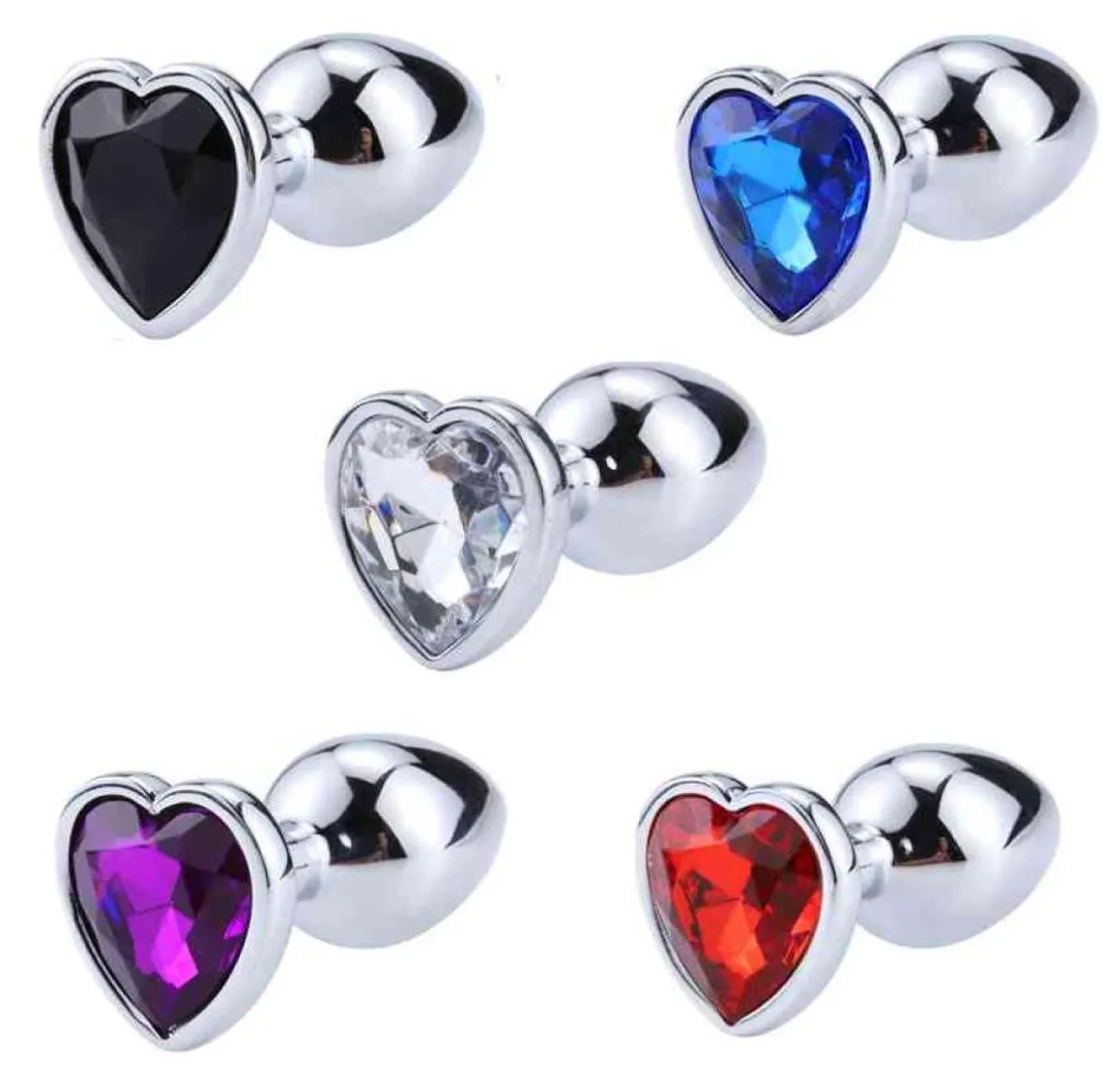 Anal Plug Mini Sex Toys Crystal Jewelry Butt Plug Heartshaped Metal Unisex Adult Store Sex Shop X04013861809