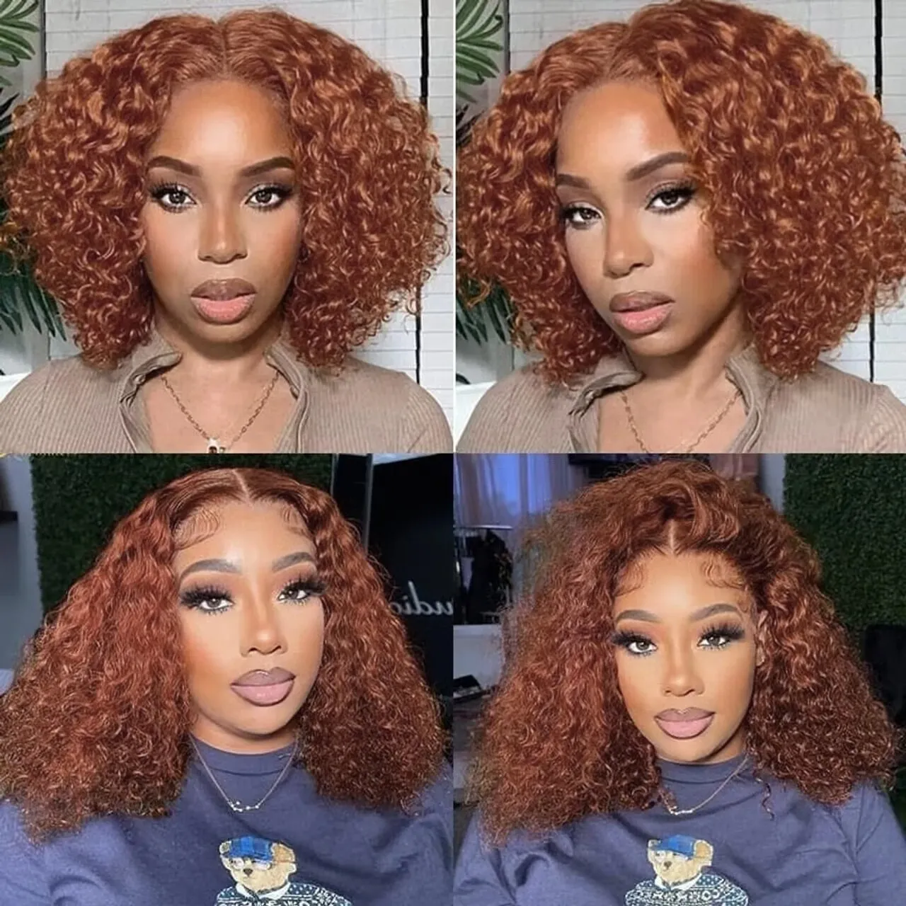 Brazilian Dark Brown Curly Bob Wig Deep Wave Frontal Wigs Curly Human Hair Wig 13xed Lace Front Wigs for Black Women