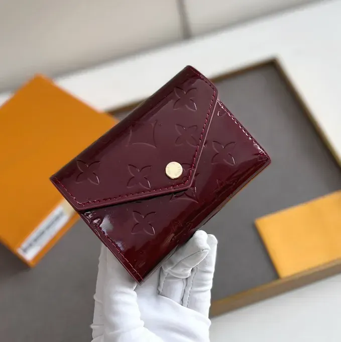 Nowa moda luksusowa marka projektanci Victorine Card Holders Patent skórzane torby Portfel