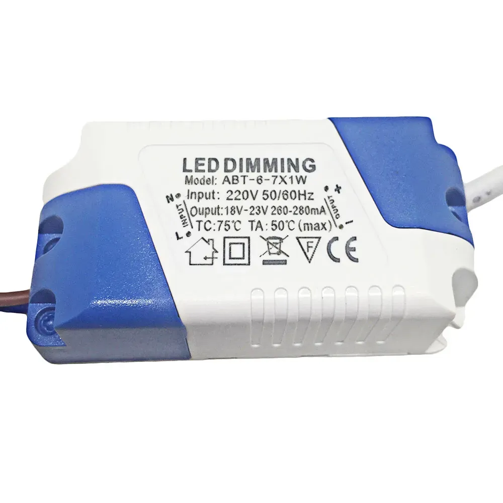 Led Dimming 6-7W Transformers Power Supply Input Voltage AC220V Output Voltage DC18-23V 260-280mA Plastic Use for Panel Ligh