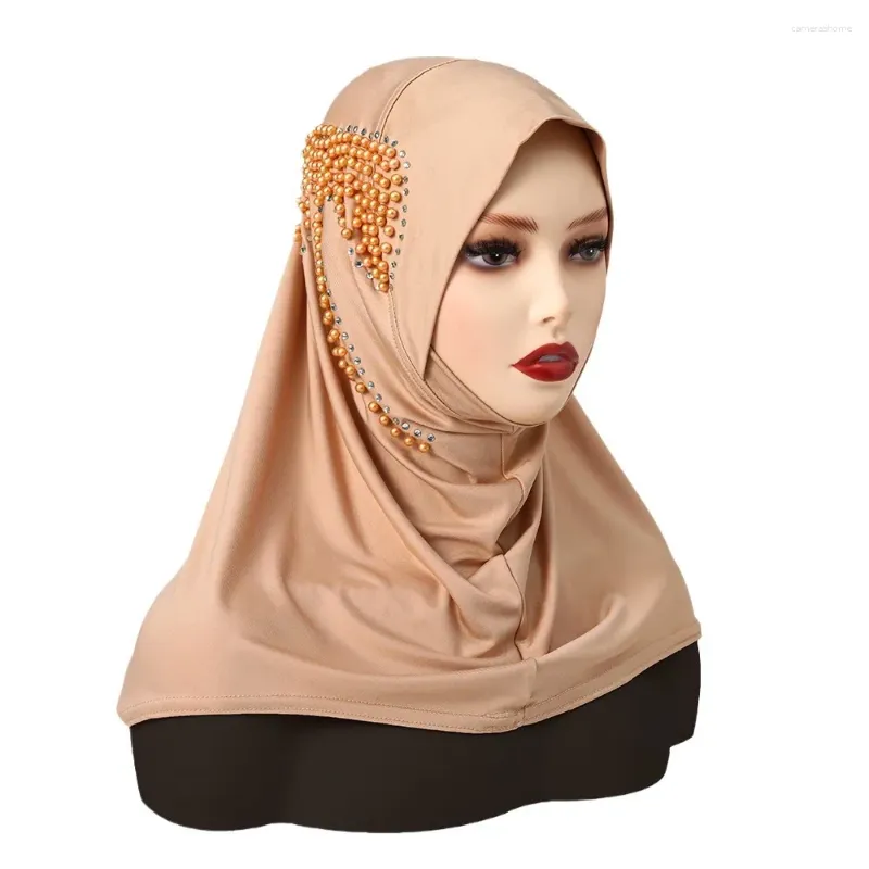 Sjaals Jersey Instant Plain Hijab Underscarf Vrouwen Moslim Met Boog Boren Tudung Volledige Cover Innerlijke Islamitische Sjaal Sjaals