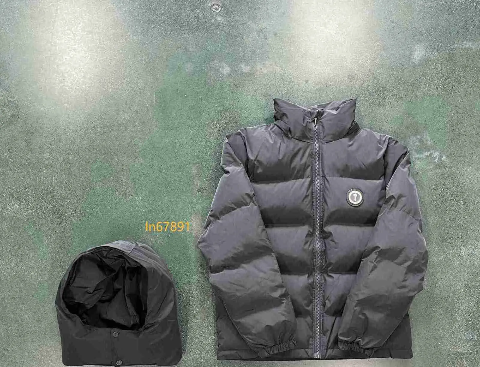 Mens Ny Trapstar Down Jacket Stone Stone Löstagbar huva White Duck Winter Warm Rap Singer 2024