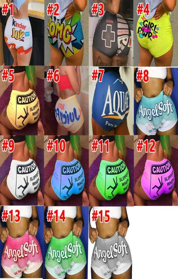 Summer 15 Styles Snack Shorts Women Breathable Booty Bodycon Mini Gushers Sexy Fitness Candy Skinny Ready To Ship1391099