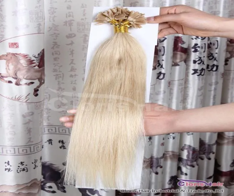 100S 18Quot22quot Indian Indian Prebonded Fusion Keratin Nail Tip U Tip Human Hair Extensions Bleach Blonde 61305gあたり4603559