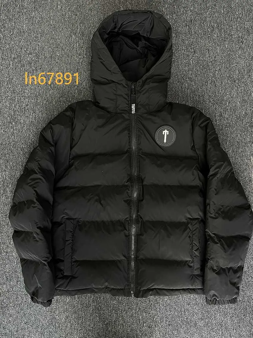 Mens Down Parkas 2024 Mass Men Black Trapstar Down Jacket Irongate Odłączona kaptur Etter Haftowa bluza z kapturem Winter Wszedce Męskie kurtki płaszcze