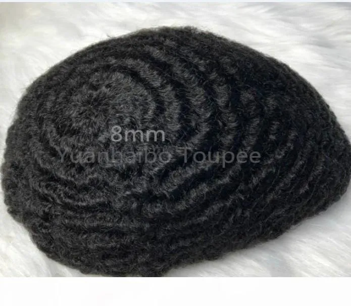 Men Hair Wig 4mm 6mm 8mm 10mm 12mm Wave Full Lace Toupee Wavy Toupee Indian Virgin Human Hair Replacement for Men 1269319