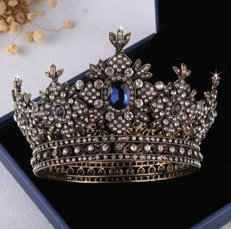 Brons barock kristaller brud tiaras kronor brudhuvudstycken brudtillbehör bröllop tiarascrowns t3014865740538