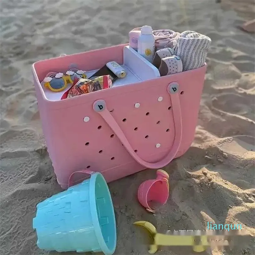 Borsa da spiaggia Eva stampata ad iniezione Eva Basket Hole Bag Beach Cestino da spiaggia portatile