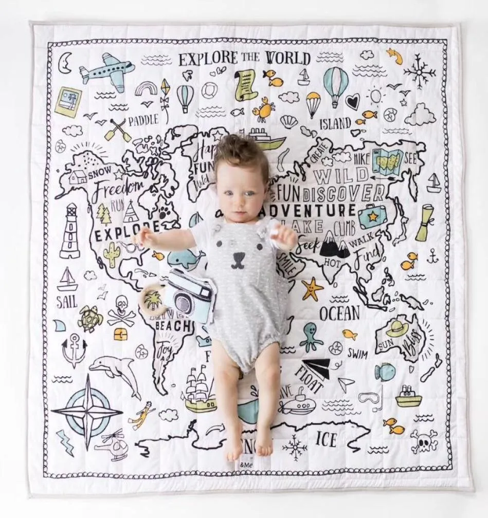 infant creeping mat Thickening Carpet Baby Play Carpets Air conditioning quilt World Adventure Map Mats Nordic children room decor7737942