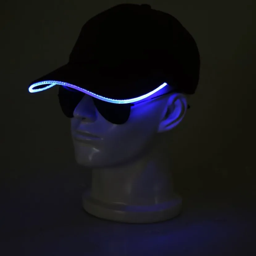 LED-licht baseball cap 3 modi flitssignaal cap 24 stijlen Party Club zwart nieuwe stof reizende koplamp reclame nachthoed219P