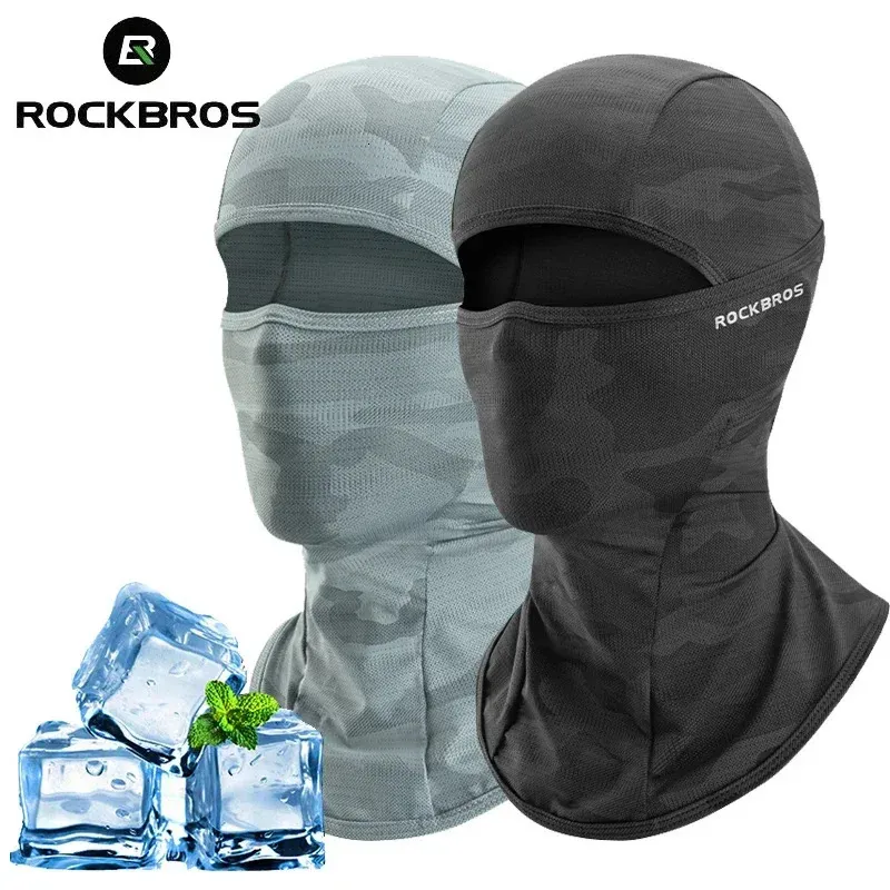 Rockbros mulheres homens balaclava proteção solar bicicleta elétrica motocicleta máscara facial completa gelo seda chapelaria ciclismo primavera verão 240312