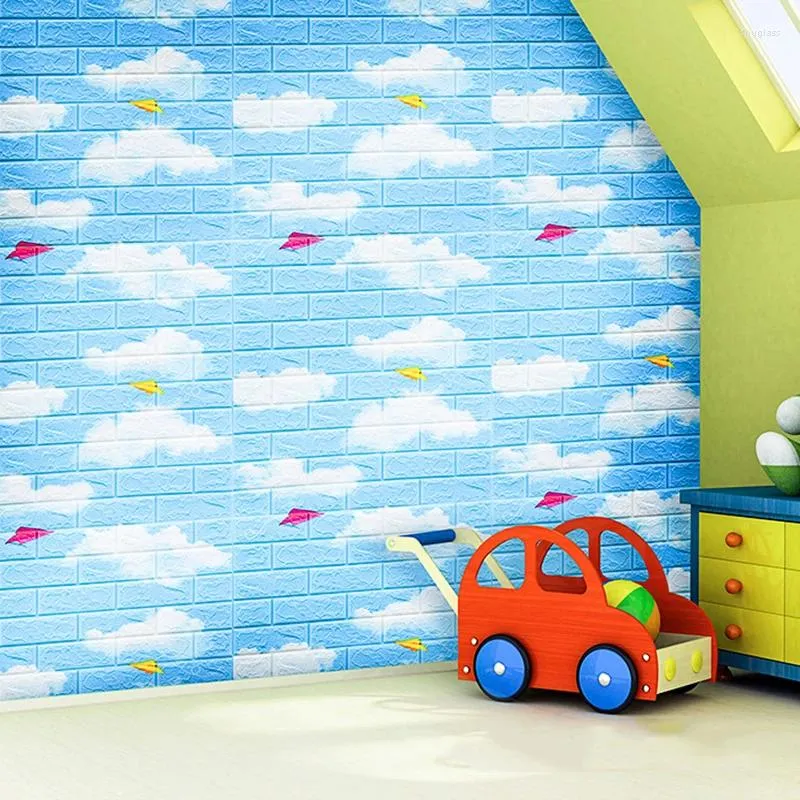 Pegatinas de pared, papel tapiz autoadhesivo, dibujos animados tridimensionales, papel bonito, pegatina decorativa divertida para el hogar para habitación de niños