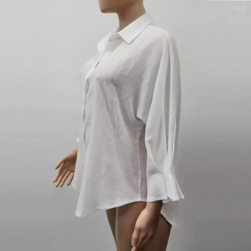 Damesblouses Overhemd met driekwartmouwen Elegant vlinderdasontwerp Revers met detail Stijlvolle single voor dames