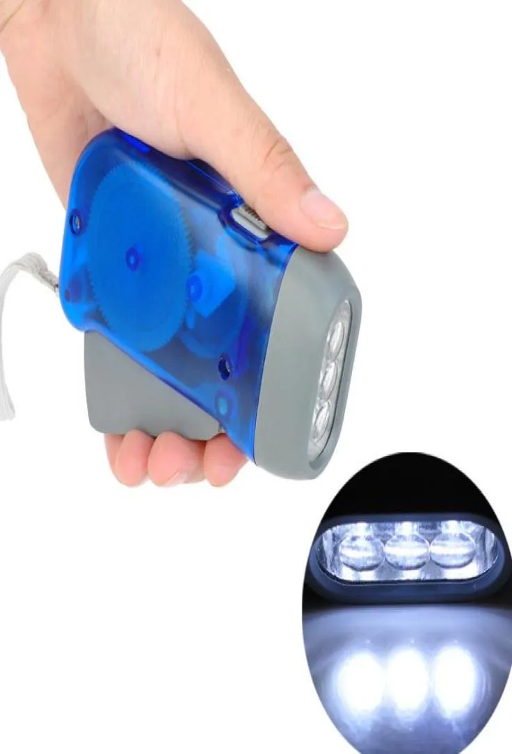 NEW Hand Crank Battery Flashlight Camping Lights 3 LEDs Hand Pressing Flashlight Manual Generator Traveling Torch Light9853856