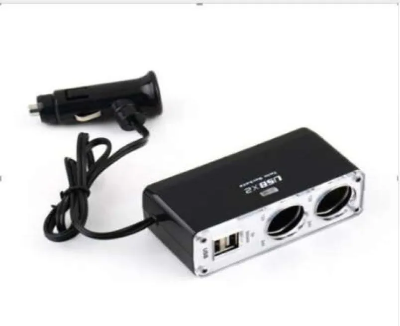 5V1A Double USB Port 2 Way Auto Car Cigarettändare Socket Splitter Car Charger Plug -adapter DC 12V4504682