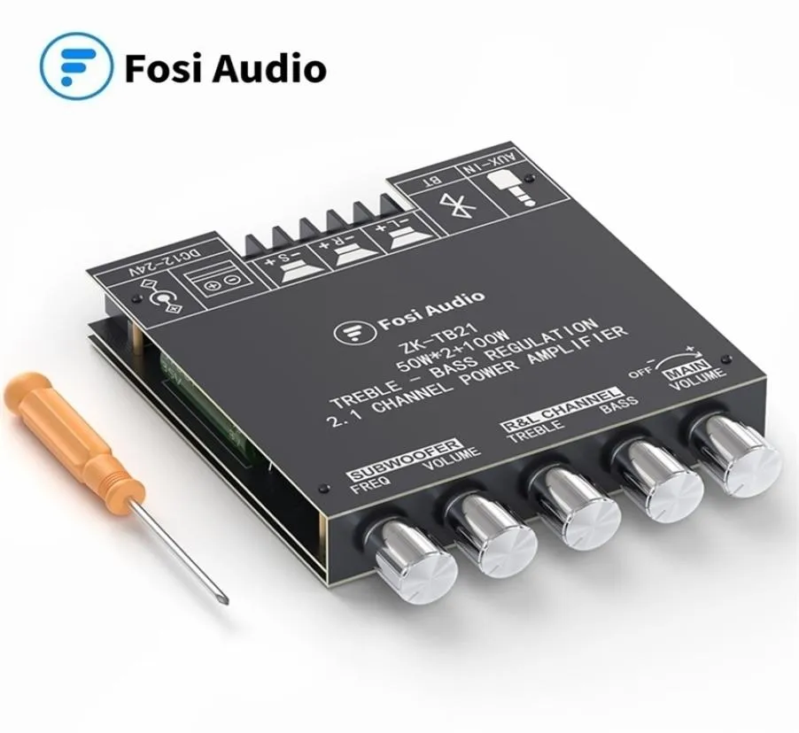 Fosi Audio TB21 carte amplificateur de puissance sonore Bluetooth 21 canaux Mini module d'ampli numérique sans fil 50 W x 2 100 W caisson de basses 2110112078833