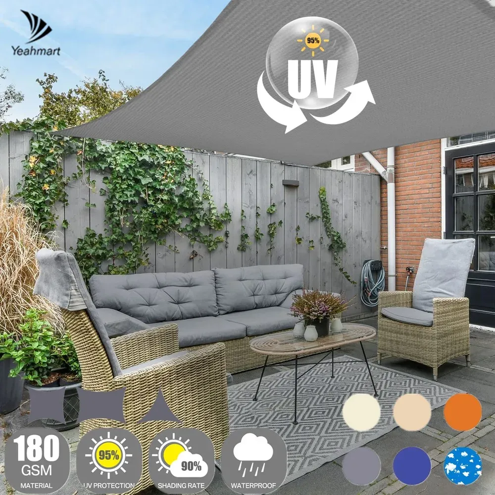 Nets Waterproof Sun Shelter Shade Sail Canopy Outdoor UV Sunshade Sail for Patio Yard Backyard Pergola Balcony Privacy Screen Garden