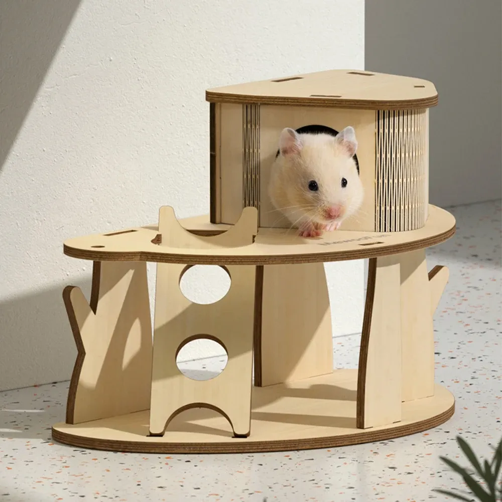 Gaiolas hamster abrigo cobaia gaiola villa esquilo escalada hideout brinquedo roedores casa de árvore de madeira pequeno ninho de animal de estimação acessórios