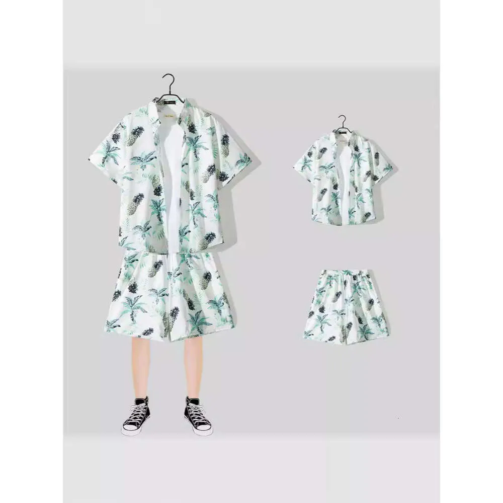 Designer Suit Hawaiian Beach Holiday Mens Loose Size Couple Fashion Brand Short Sleeve Flower Shirt Casual Two Piece Set Gy6l